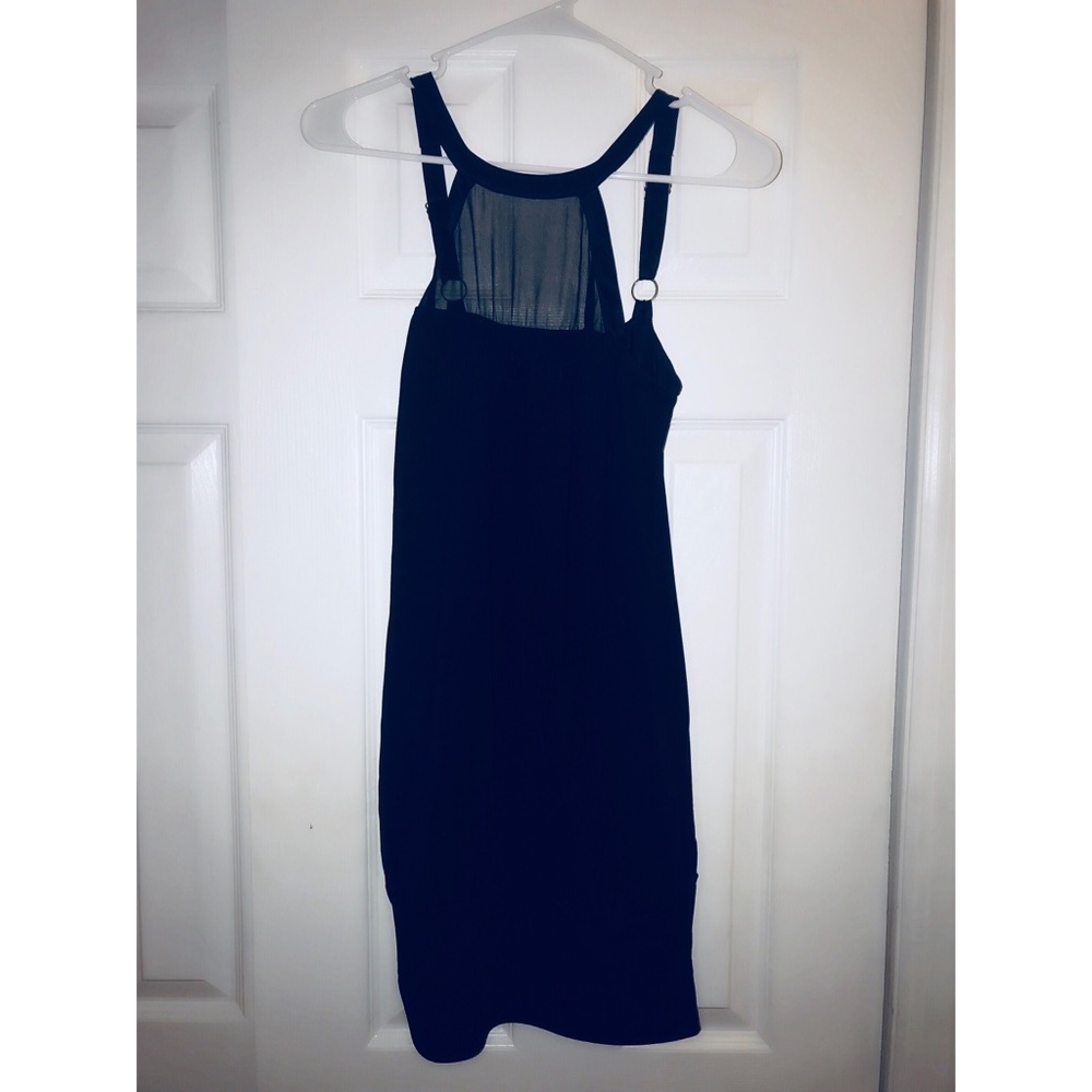 MARCIANO Black with mesh neckline shirt dress